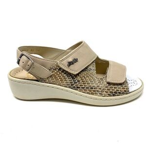 Fidelio Hallux Fabia Beige Stretch F1/2 Leather Comfort Sandals